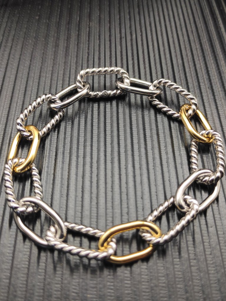 David Yurman Madison Chain Bracelet With Three Ring Color Separation. — image 4 of 5